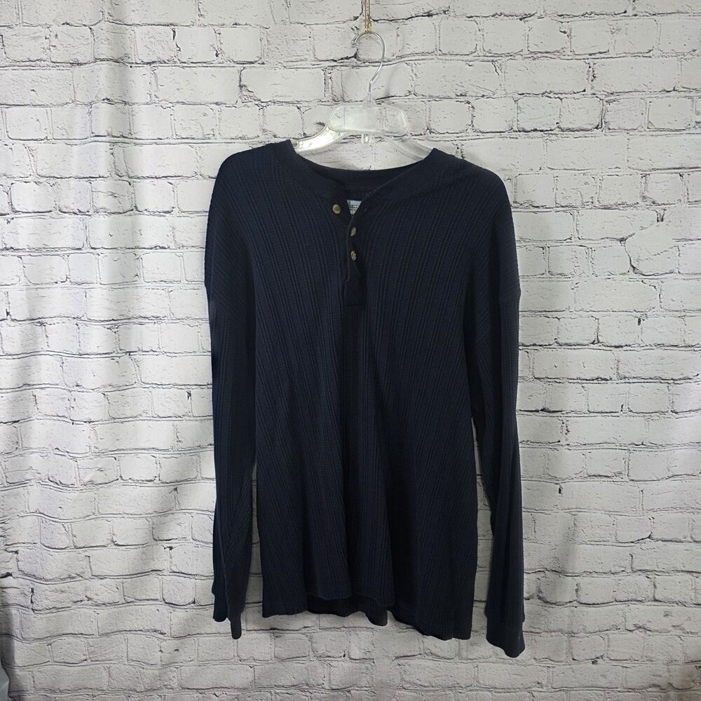 Northwest Territory Men's Large Navy Blue Knit Henley Sweater